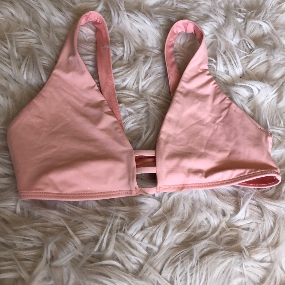 light pink with gold sparkle bikini top!